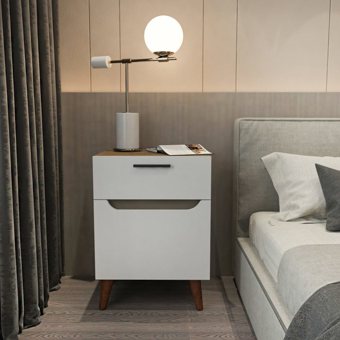Hanah Home Losso Mesilla de Noche Blanco y Roble Hanah Home Losso Mesilla de Noche Blanco y Roble